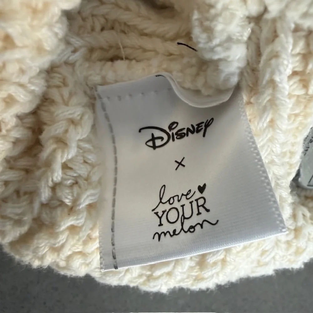 New!  Minnie Mouse Love Your Melon Youth Speckled Cuff Double Pom Hat  White